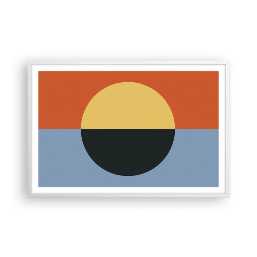 Poster in einem weißen Rahmen - Eine Komposition aus Wärme und Kühle - 91x61 cm