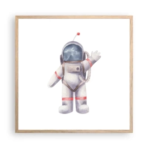 Poster in einem Rahmen aus heller Eiche - Bis dann! - 60x60 cm