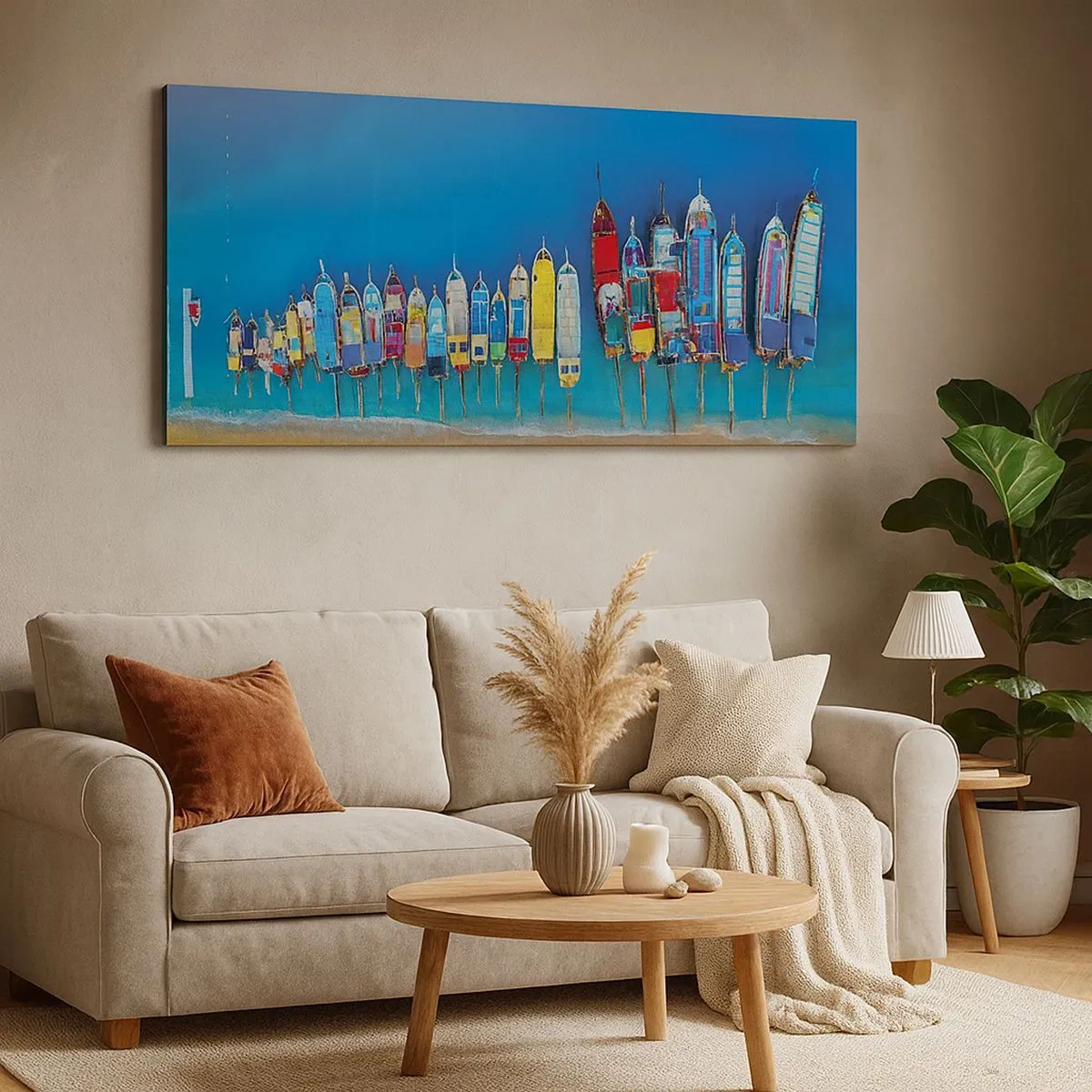 Bild auf Leinwand - Leinwandbild - Aus der Vogelperspektive - 100x40 cm