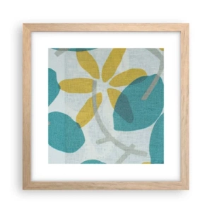 Poster in einem Rahmen aus heller Eiche - Unter den azurblauen Blättern - 30x30 cm