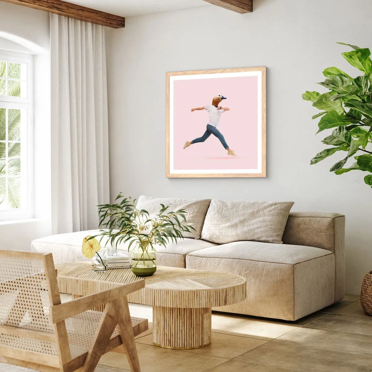 Poster in einem Rahmen aus heller Eiche - Eine Prise Absurdität - 30x30 cm