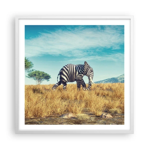 Poster in einem weißen Rahmen - Grau ist nicht mehr in Mode - 60x60 cm