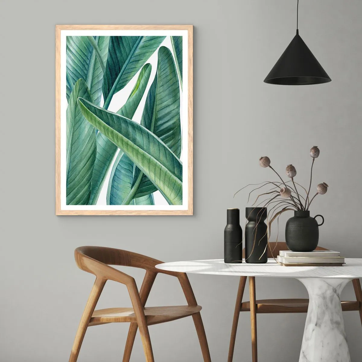 Poster in einem Rahmen aus heller Eiche - An und für sich Grün - 30x40 cm