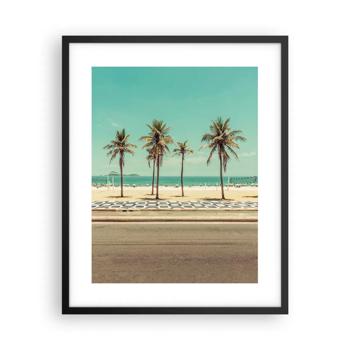 Poster in einem schwarzem Rahmen - Beim Bewachen des Strandes - 40x50 cm