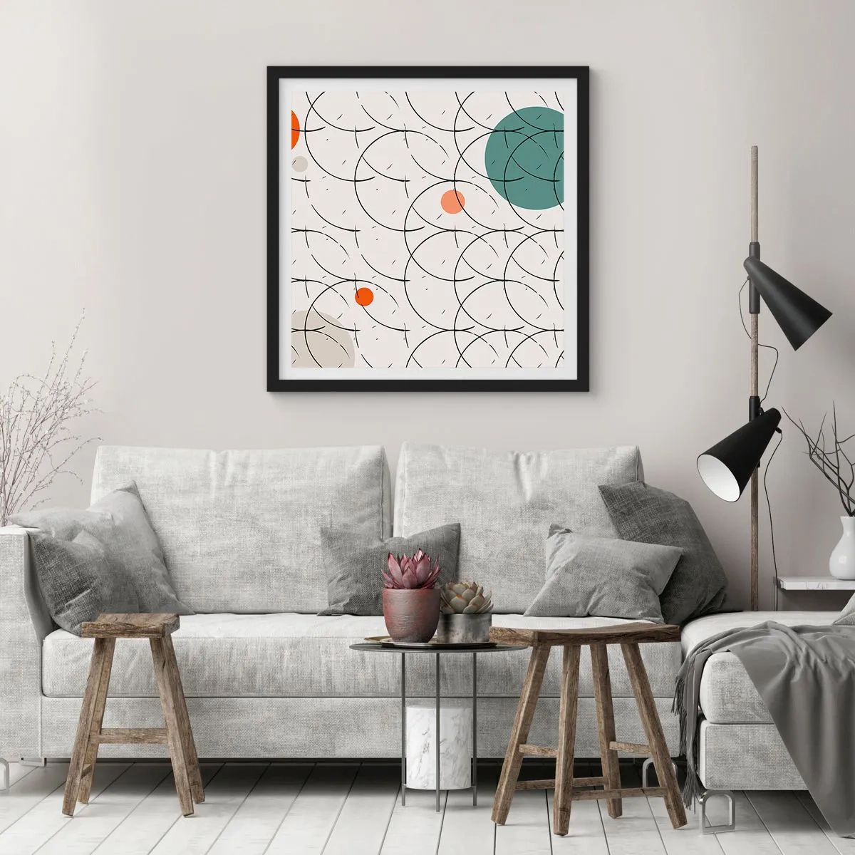 Poster in einem schwarzem Rahmen - Im Pop-Art-Geist - 50x50 cm