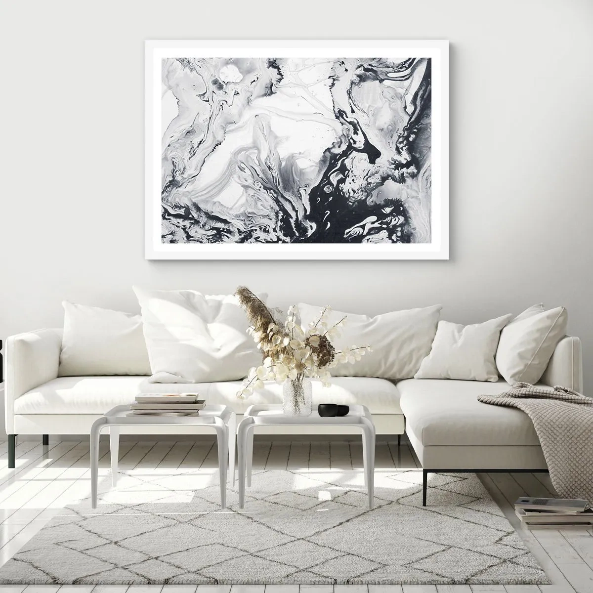 Poster in einem weißen Rahmen - Das Innere der Erde - 91x61 cm