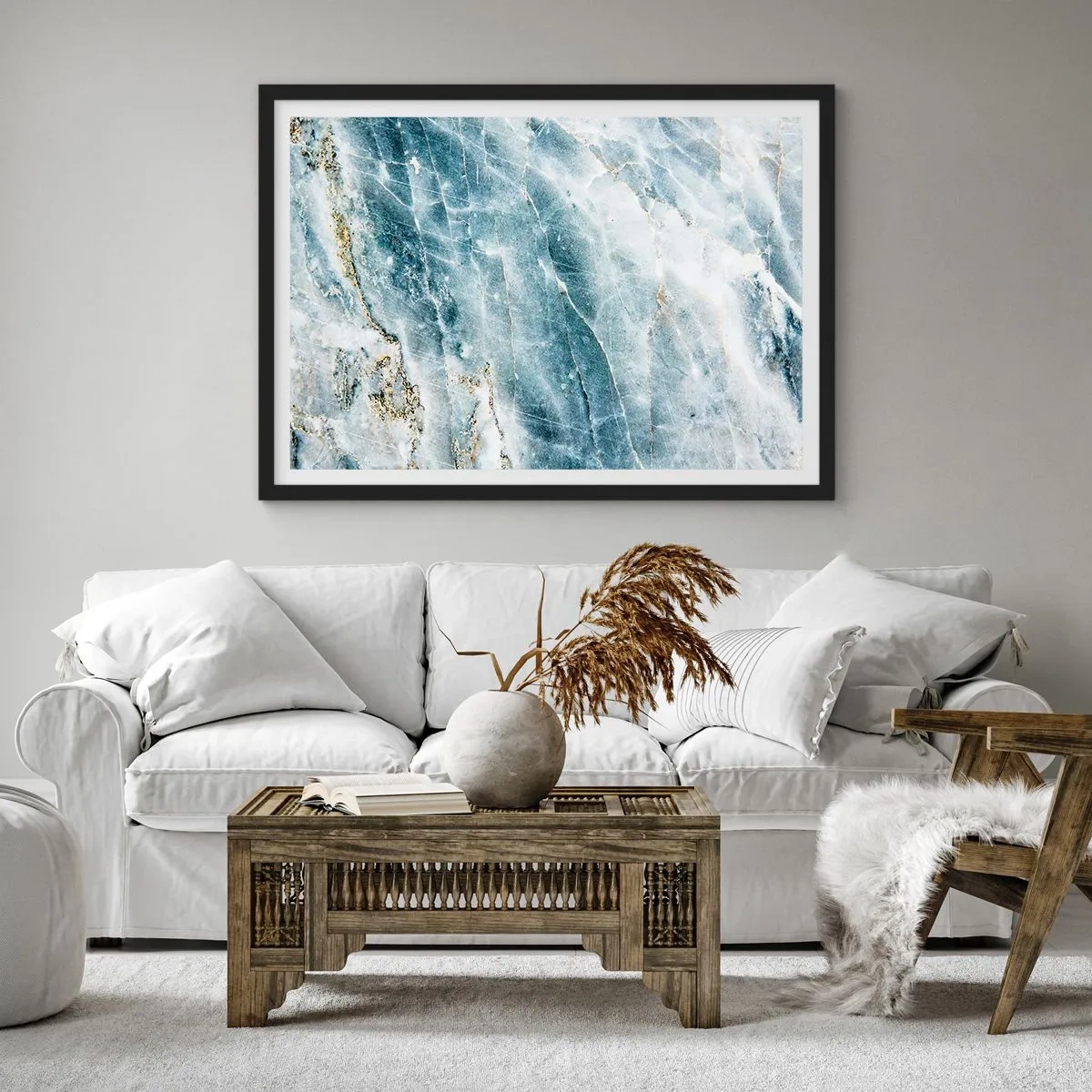 Poster in einem schwarzem Rahmen - Eiswelt - 50x40 cm