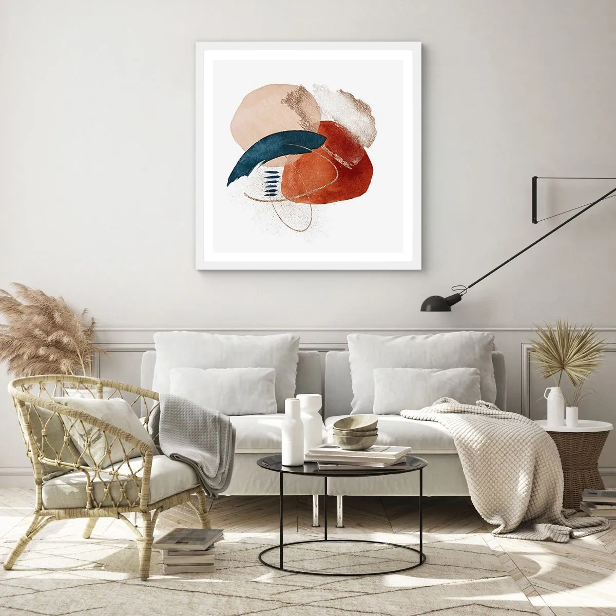 Poster in einem weißen Rahmen - Ovale Komposition - 40x40 cm