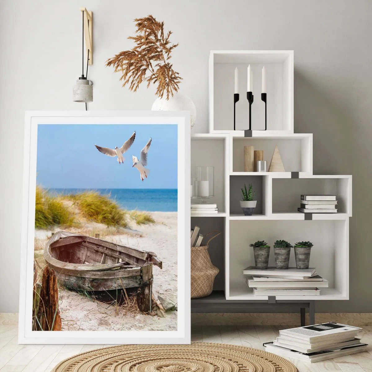 Poster in einem weißen Rahmen - In Wind gebadet - 61x91 cm