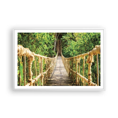 Poster in einem weißen Rahmen - Im Grünen ausgesetzt - 91x61 cm