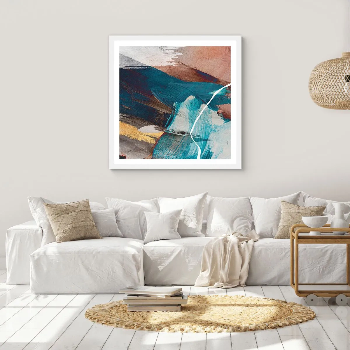 Poster in einem weißen Rahmen - Großzügig und mit Energie - 50x50 cm