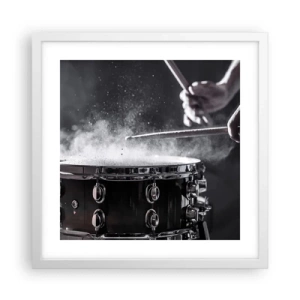 Poster in einem weißen Rahmen - Der Puls der Musik - 40x40 cm