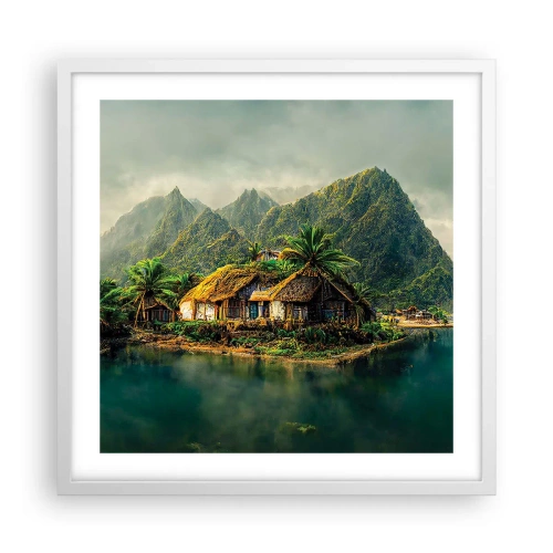 Poster in einem weißen Rahmen - Tropisches Paradies - 50x50 cm