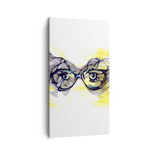 Bild auf Leinwand - Leinwandbild - Durch blaue Brille - 45x80 cm