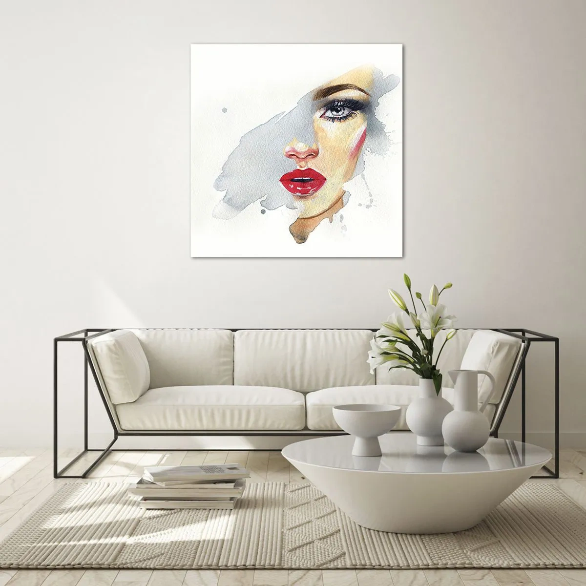 Glasbild - Bild auf glas - Abspiegeln in einem Wassertropfen - 50x50 cm