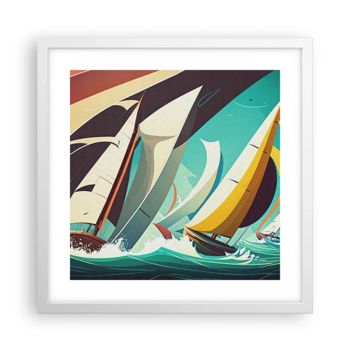 Poster in einem weißen Rahmen - Viel Glück mit den Elementen - 40x40 cm