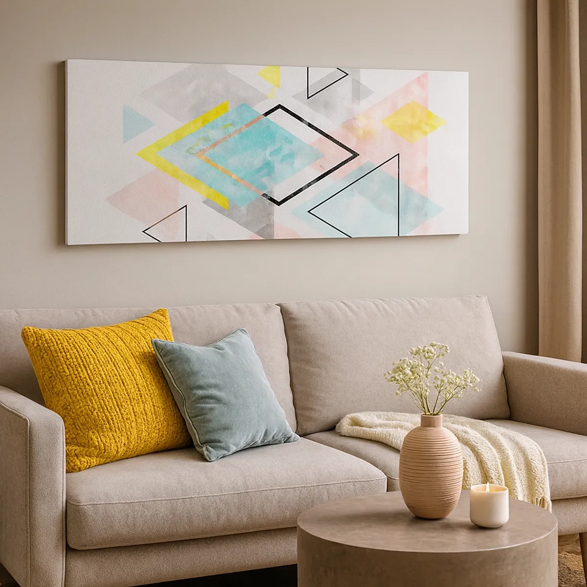 Bild auf Leinwand - Leinwandbild - Geometrisches Spiel - 30x30 cm