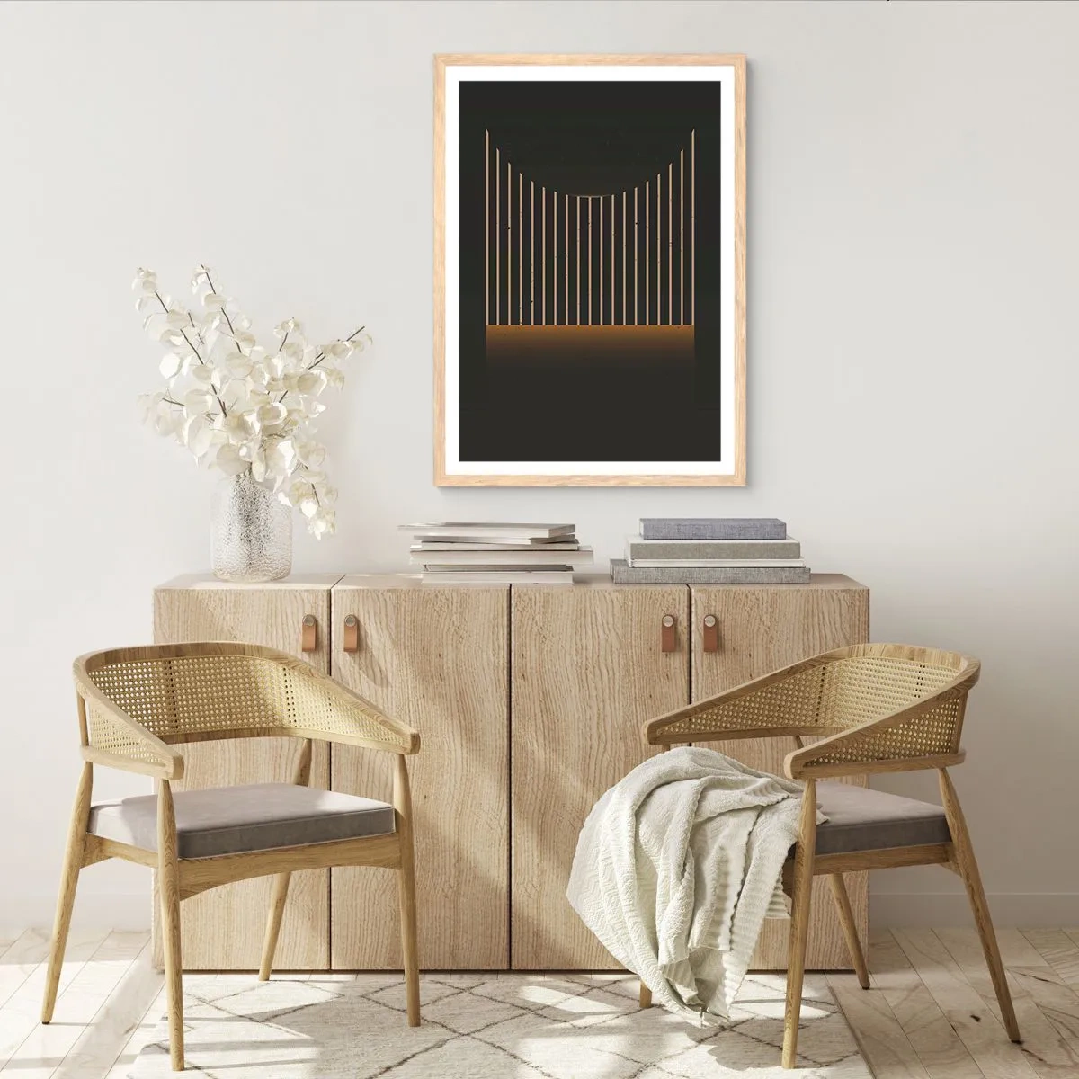 Poster in einem Rahmen aus heller Eiche - Die Dunkelheit erkunden - 70x100 cm