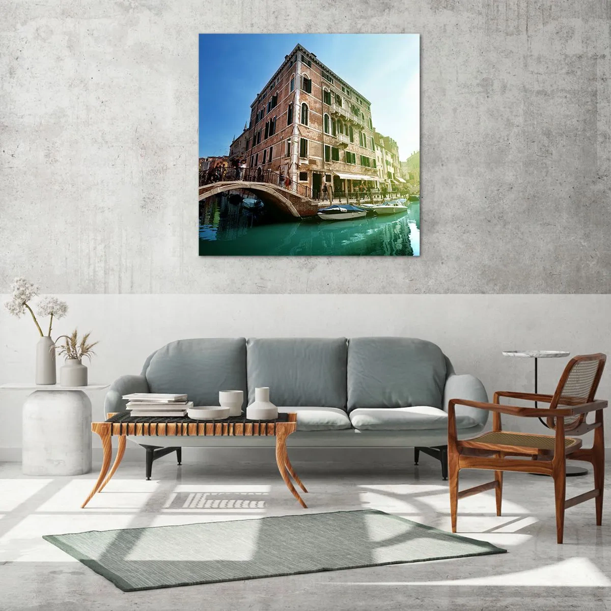 Glasbild - Bild auf glas - Venedig - Amore Mio - 70x70 cm