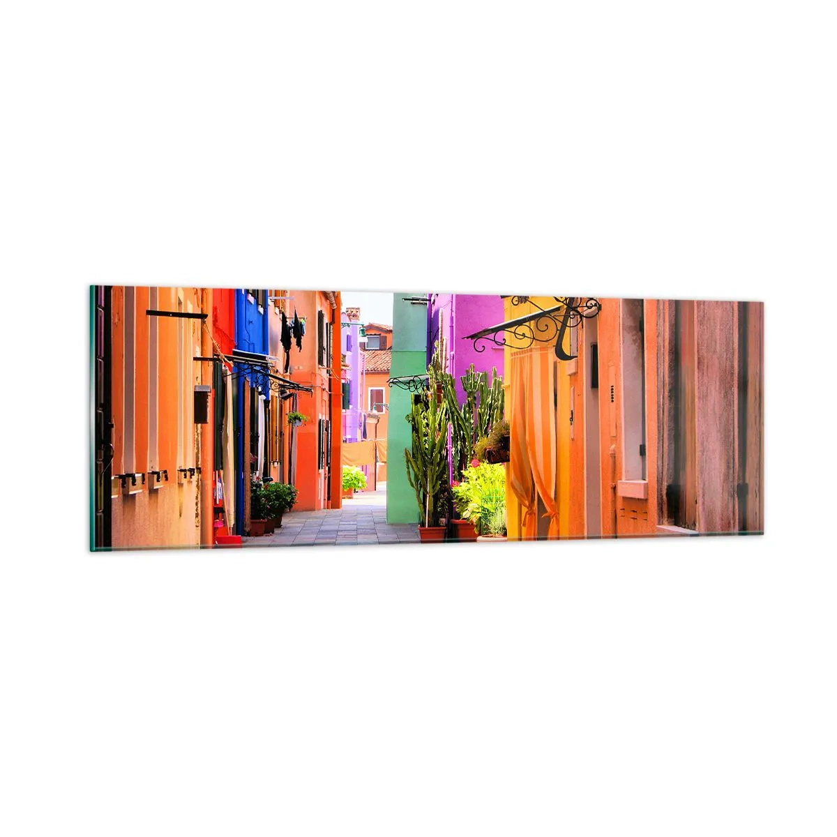 Glasbild - Bild auf glas - Regenbogengasse - 90x30 cm