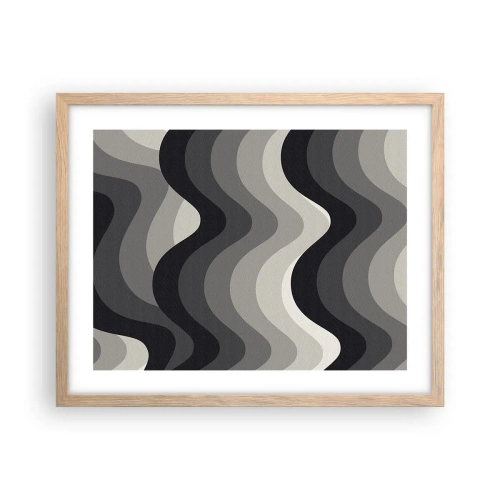 Poster in einem Rahmen aus heller Eiche - Eine Welle nach der anderen - 50x40 cm