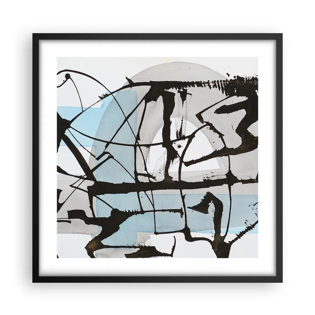 Poster in einem schwarzem Rahmen - Trotzdem blau - 50x50 cm