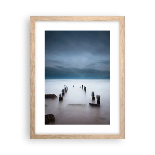 Poster in einem Rahmen aus heller Eiche - Nachdenklicher See - 30x40 cm