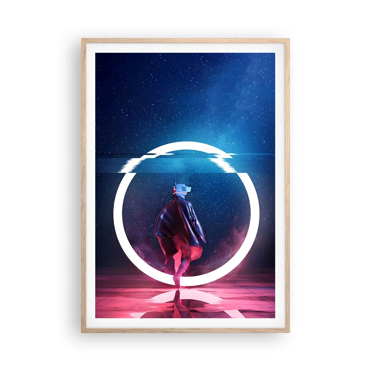 Poster in einem Rahmen aus heller Eiche - Zwischen den Welten - 70x100 cm