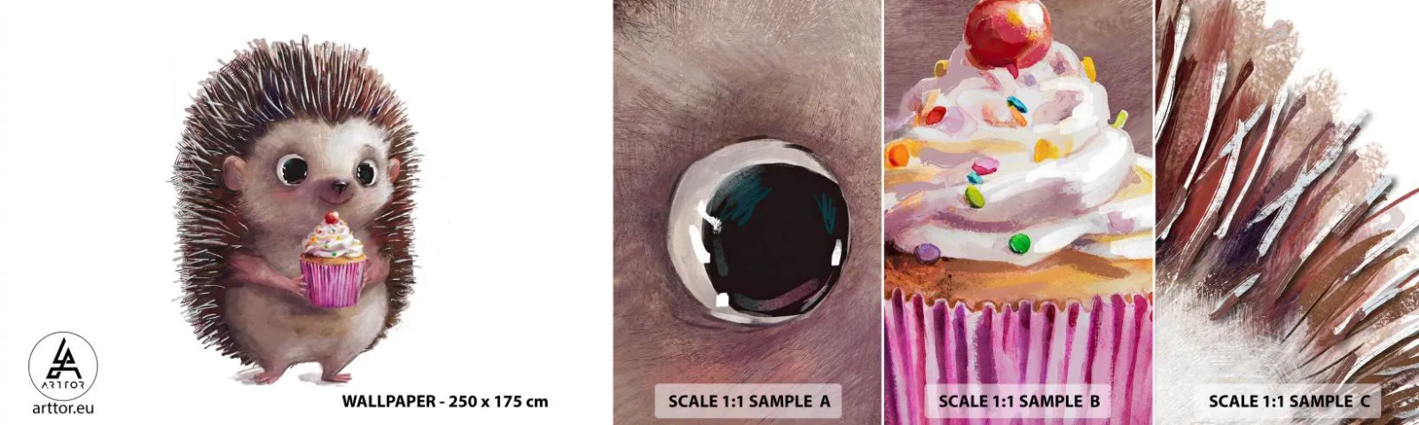 Fototapeten Muster Selbstklebend Deluxe Sticker - Der Feiertag ist jeden Tag - Für Kinder, Igel, Märchen - 100x30 cm