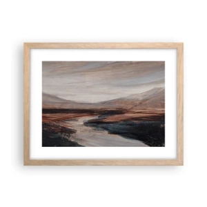 Poster in einem Rahmen aus heller Eiche - Ruhiges Tal - 40x30 cm