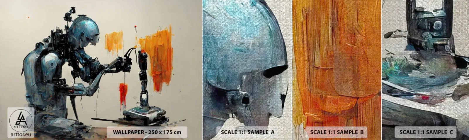 Fototapeten Muster Premium Canvas - Schon morgen… - Künstler, Künstliche Intelligenz, Roboter - 100x30 cm