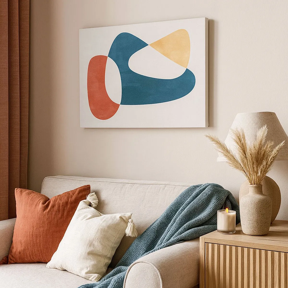 Bild auf Leinwand - Leinwandbild - Abstrakte Formen in harmonischen Farben - 70x50cm - Einflüsse und Metamorphosen - Moderne Wanddekoration für Wohnzimmer und Schlafzimmer ARTTOR