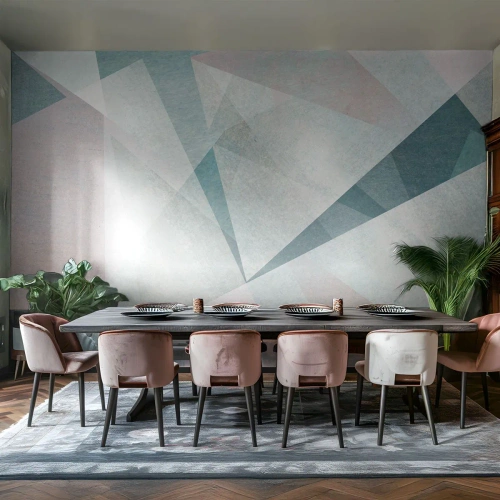 Fototapete Premium Sand - Abstrakte geometrische Formen in Pastellfarben - 100x70cm - Einfach aber dynamisch - Moderne Wanddekoration für Wohnzimmer und Schlafzimmer ARTTOR