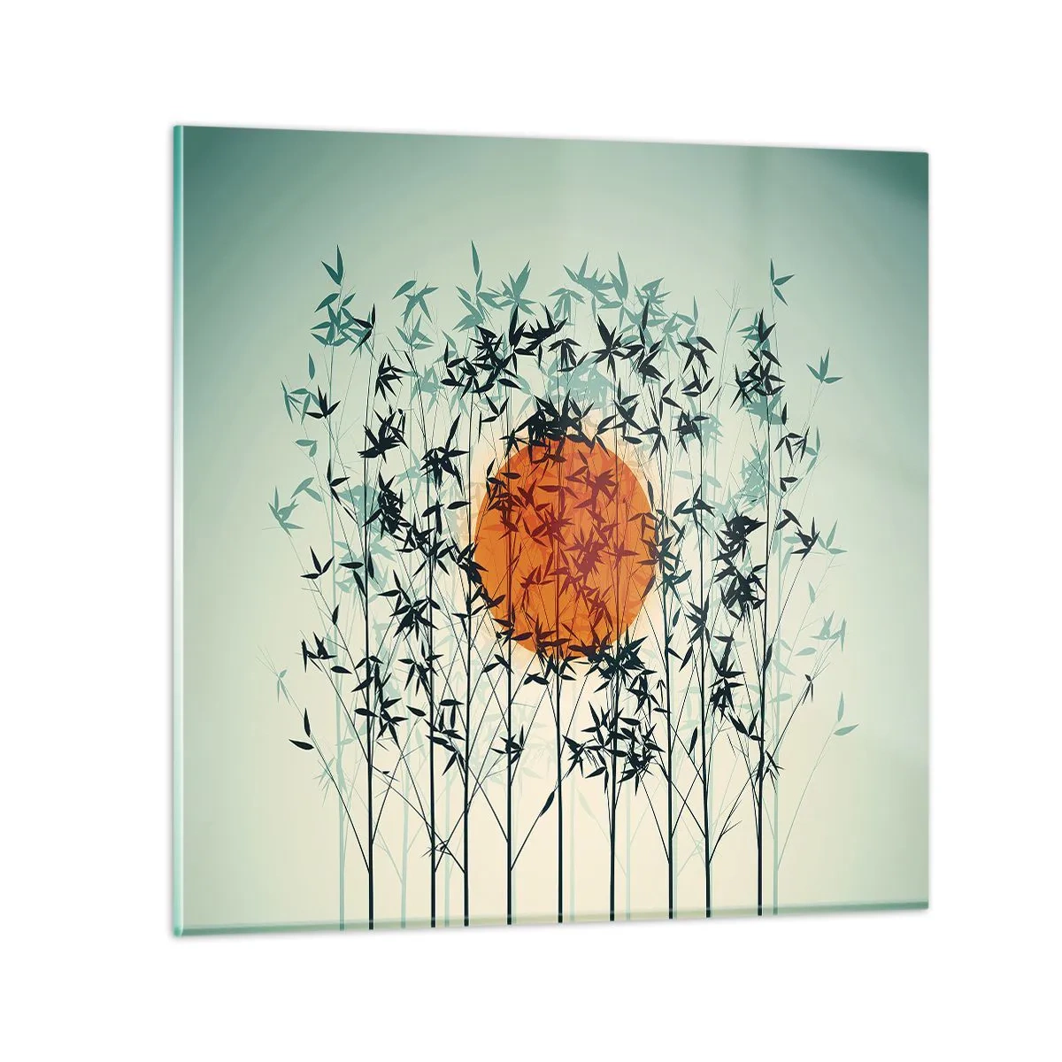 Glasbild - Bild auf glas - Japanische Sonne - 40x40 cm