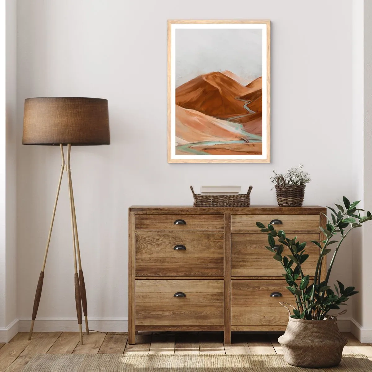 Poster in einem Rahmen aus heller Eiche - Zur Quelle - 70x100 cm