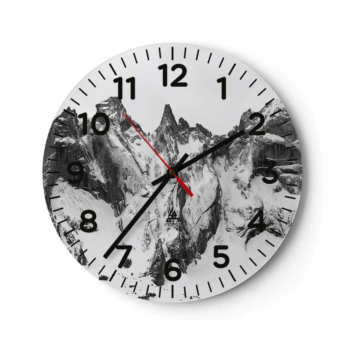 Wanduhr - Glasuhr - Gefährlicher Granitgrat - 40x40 cm