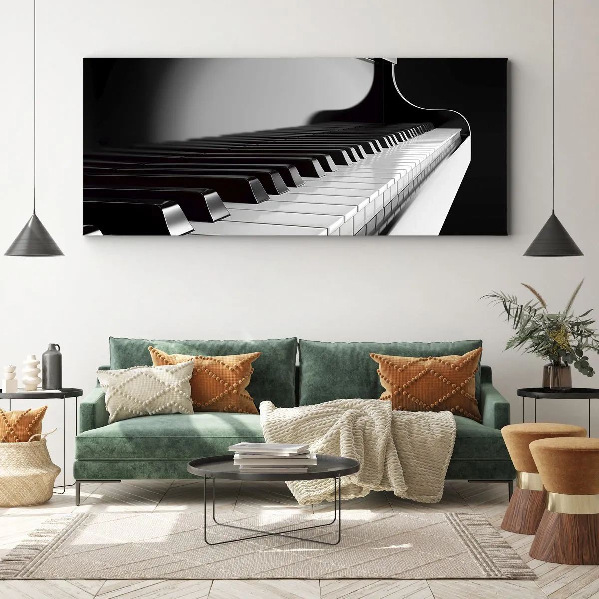Bild auf Leinwand - Leinwandbild - Harmonie von Formen und Farben - 100x40 cm