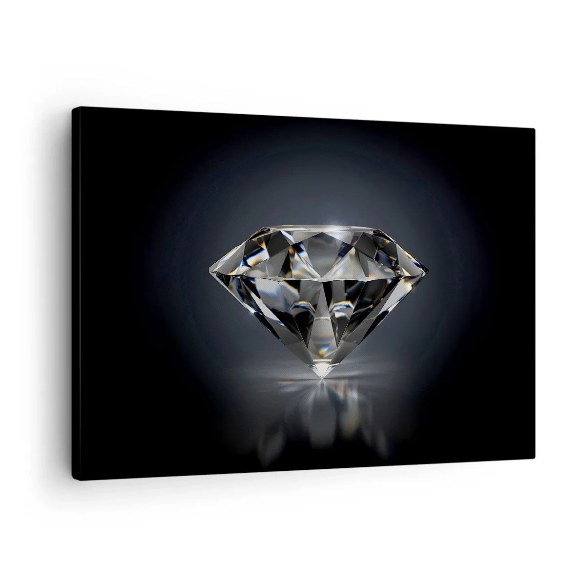 Bild auf Leinwand - Leinwandbild - Eine künstlerische Interpretation eines Diamanten auf dunklem Hintergrund - 70x50cm - Beste Freundin - Moderne Wanddekoration für Wohnzimmer und Schlafzimmer ARTTOR