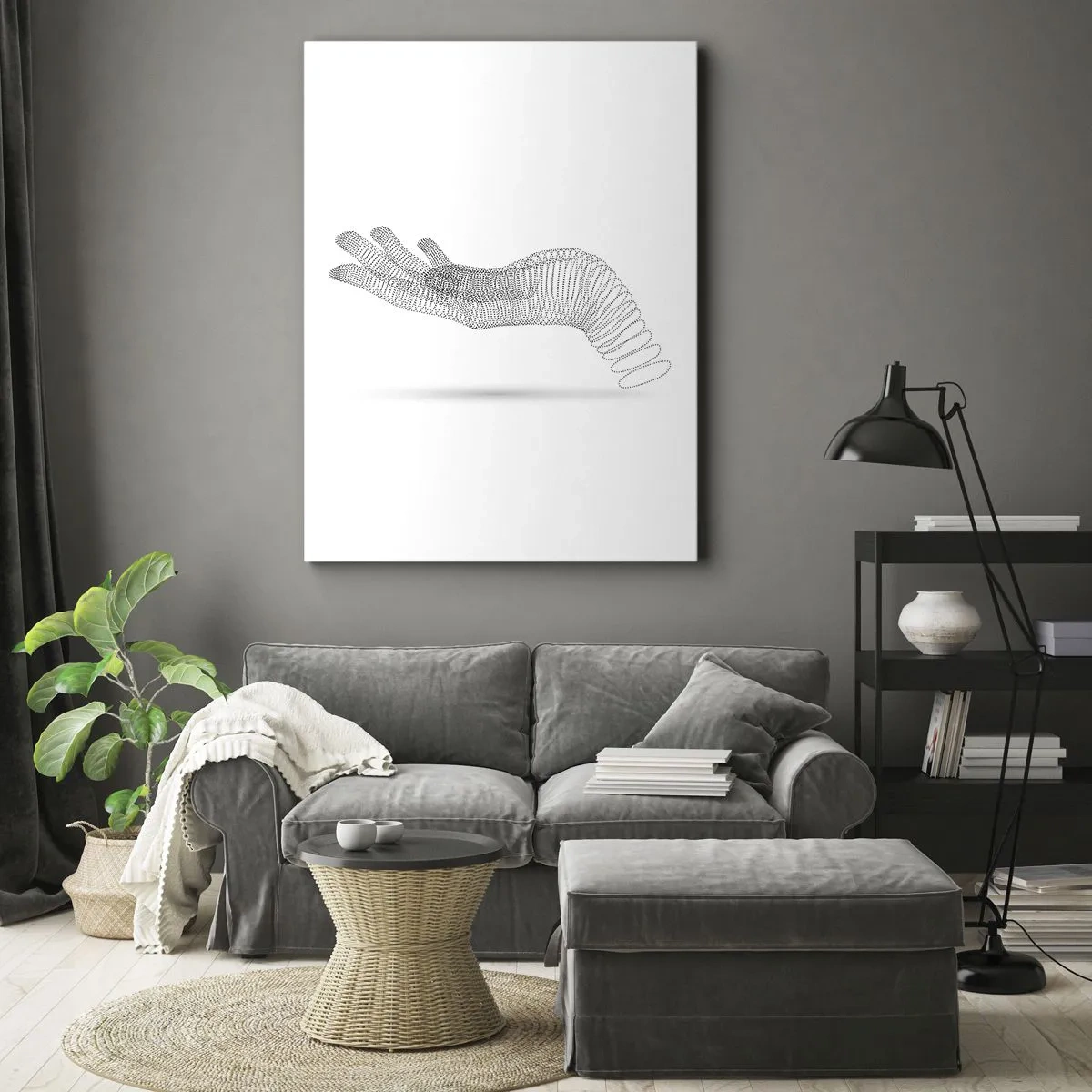 Bild auf Leinwand - Leinwandbild - Federnde Hand - 55x100 cm