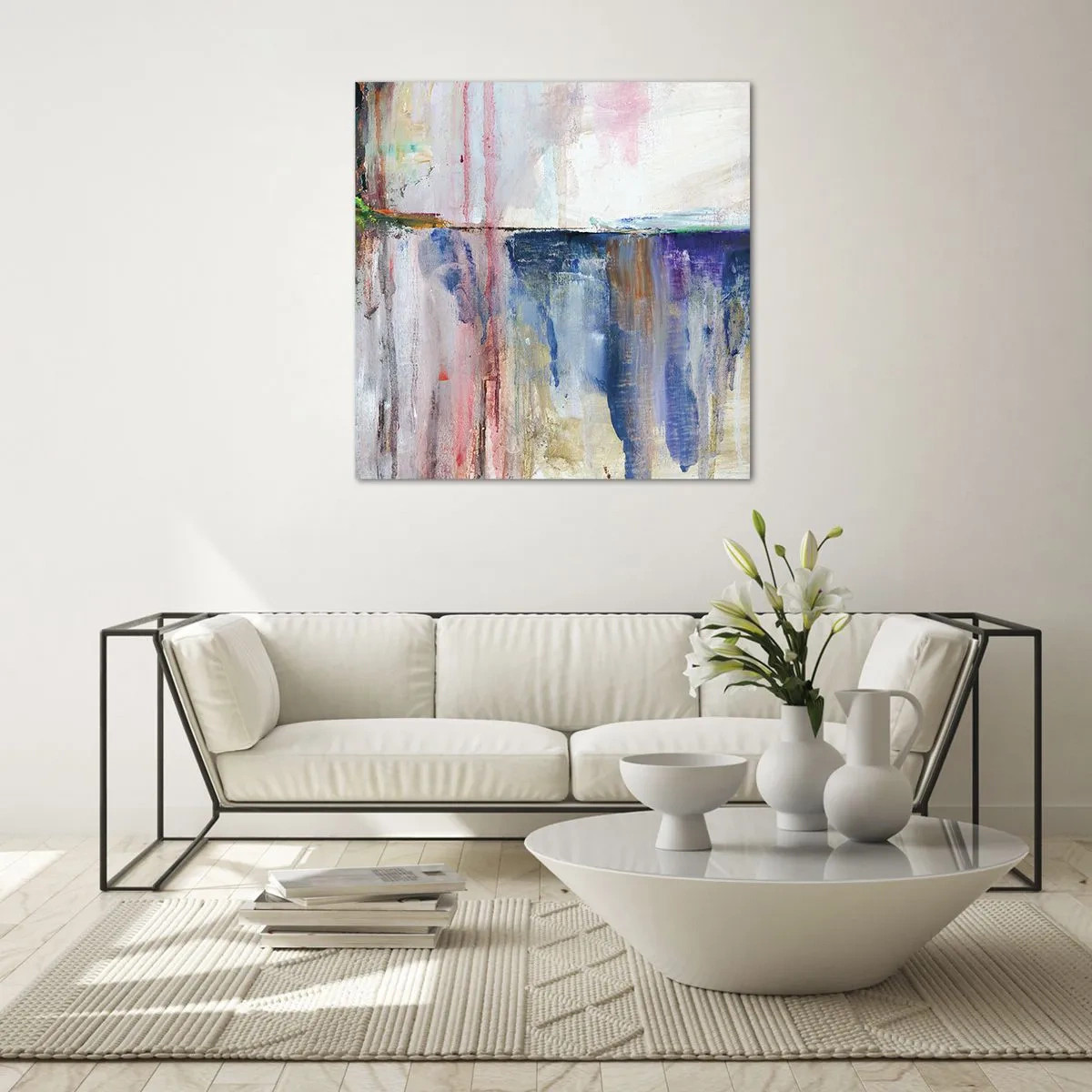 Glasbild - Bild auf glas - Bunte Eindrücke und Assoziationen - 70x70 cm