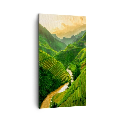 Bild auf Leinwand - Leinwandbild - Vietnamesisches Tal - 45x80 cm