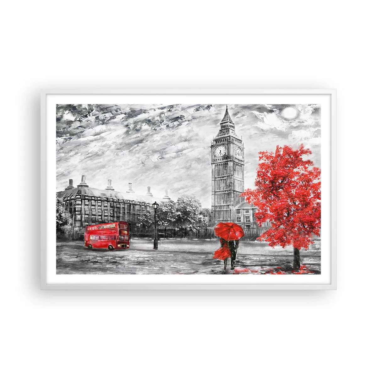 Poster in einem weißen Rahmen - Ein aufregender Tag - 91x61 cm