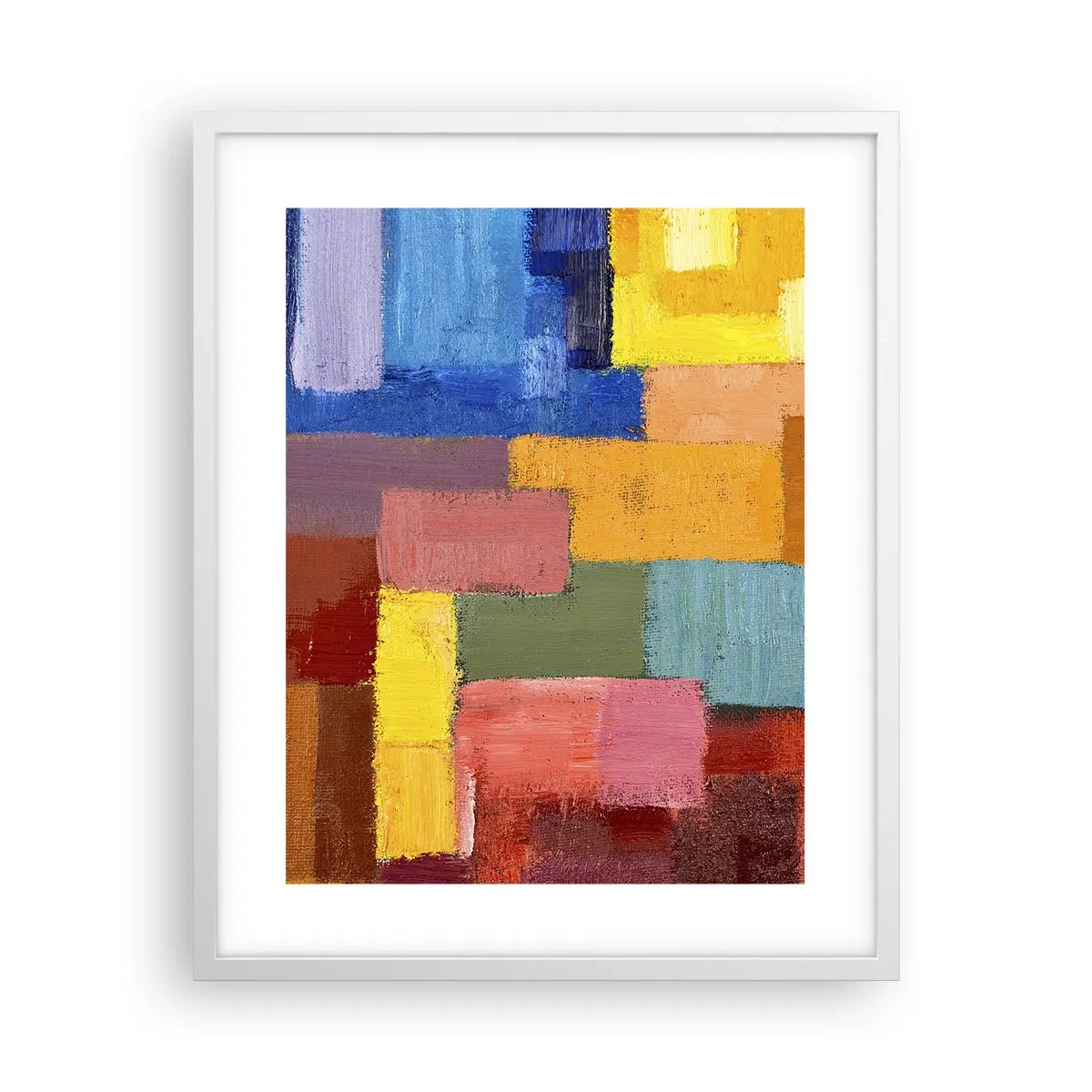 Poster in einem weißen Rahmen - Jeder ist anders, alle bunt - 40x50 cm