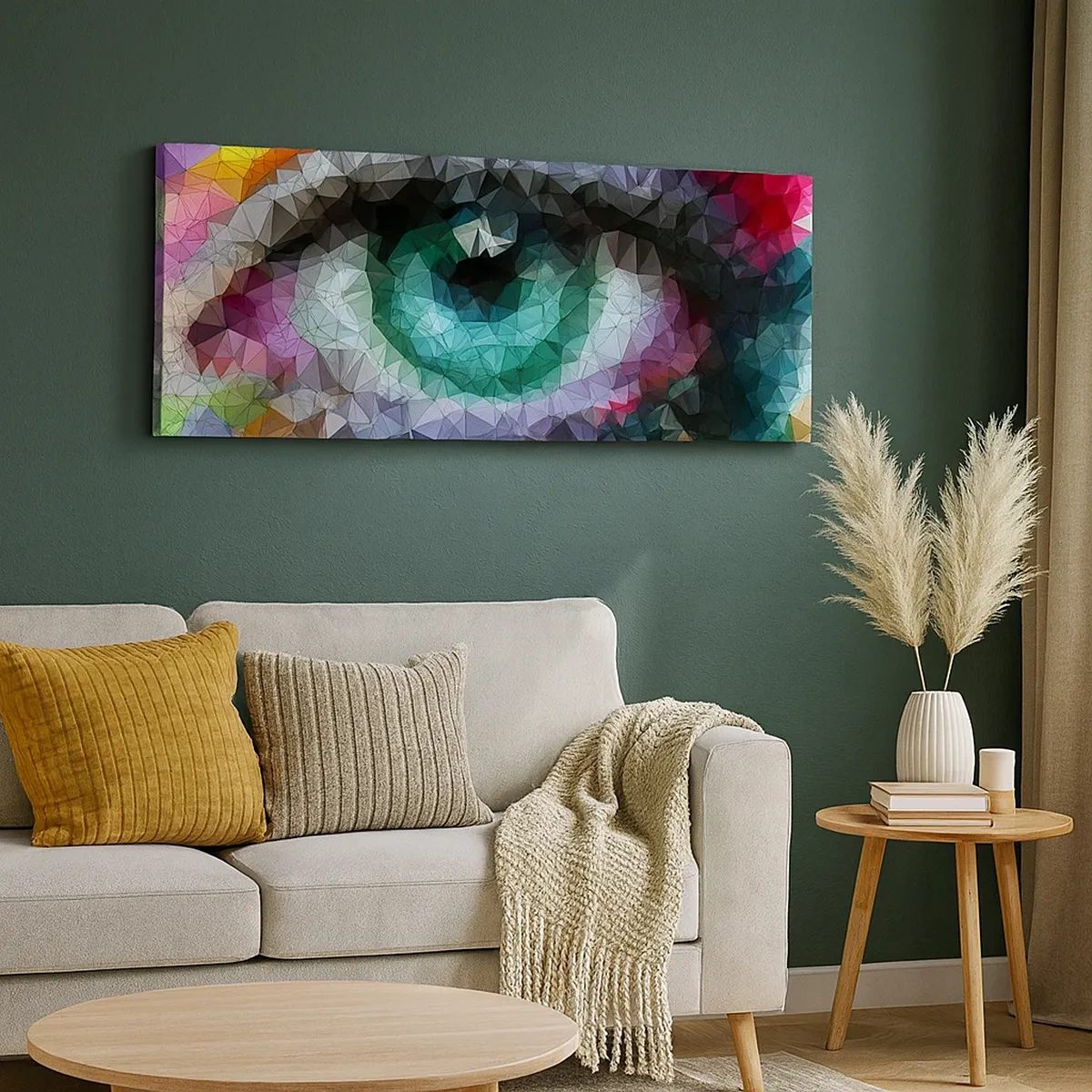 Bild auf Leinwand - Leinwandbild - Kristallines Leuchten der Augen - 30x30 cm