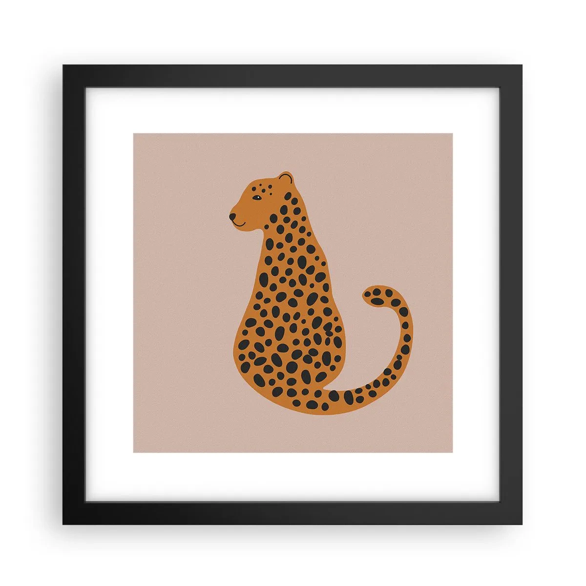 Poster in einem schwarzem Rahmen - Leopardenmuster ist ein modisches Muster - 30x30 cm