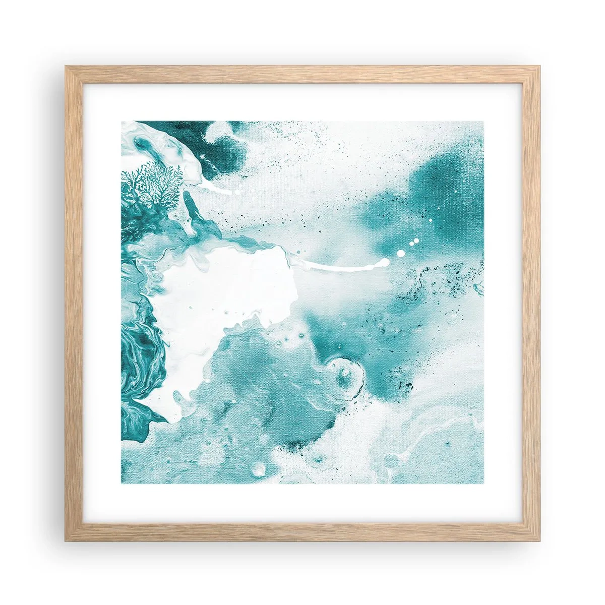 Poster in einem Rahmen aus heller Eiche - Morast von Blau - 40x40 cm