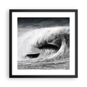 Poster in einem schwarzem Rahmen - Wut des Ozeans - 40x40 cm