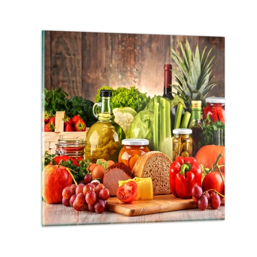 Glasbild - Bild auf glas - Geräuchert, gebacken und eingelegt - 30x30 cm