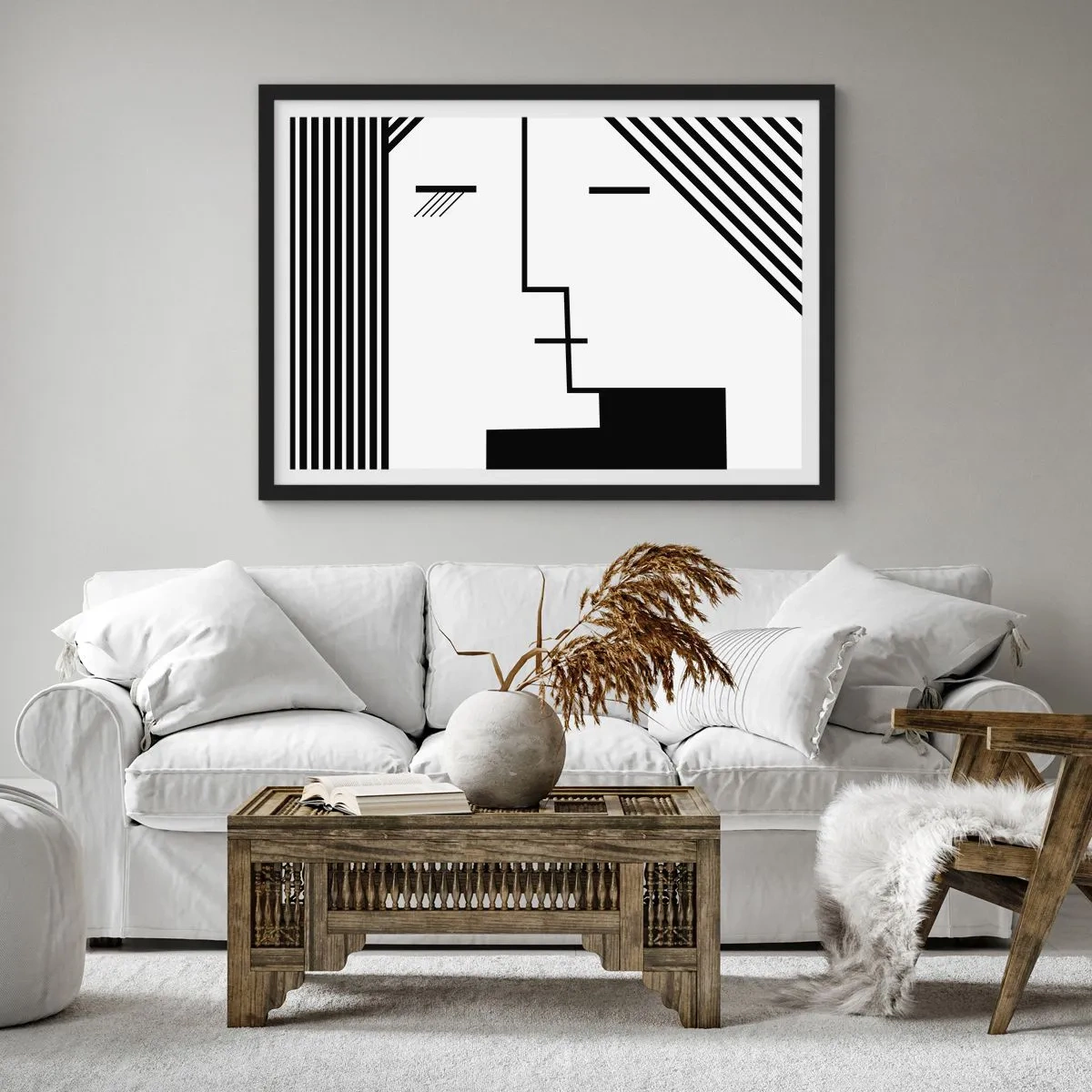 Poster in einem schwarzem Rahmen - Einfach ein Kuss - 40x30 cm