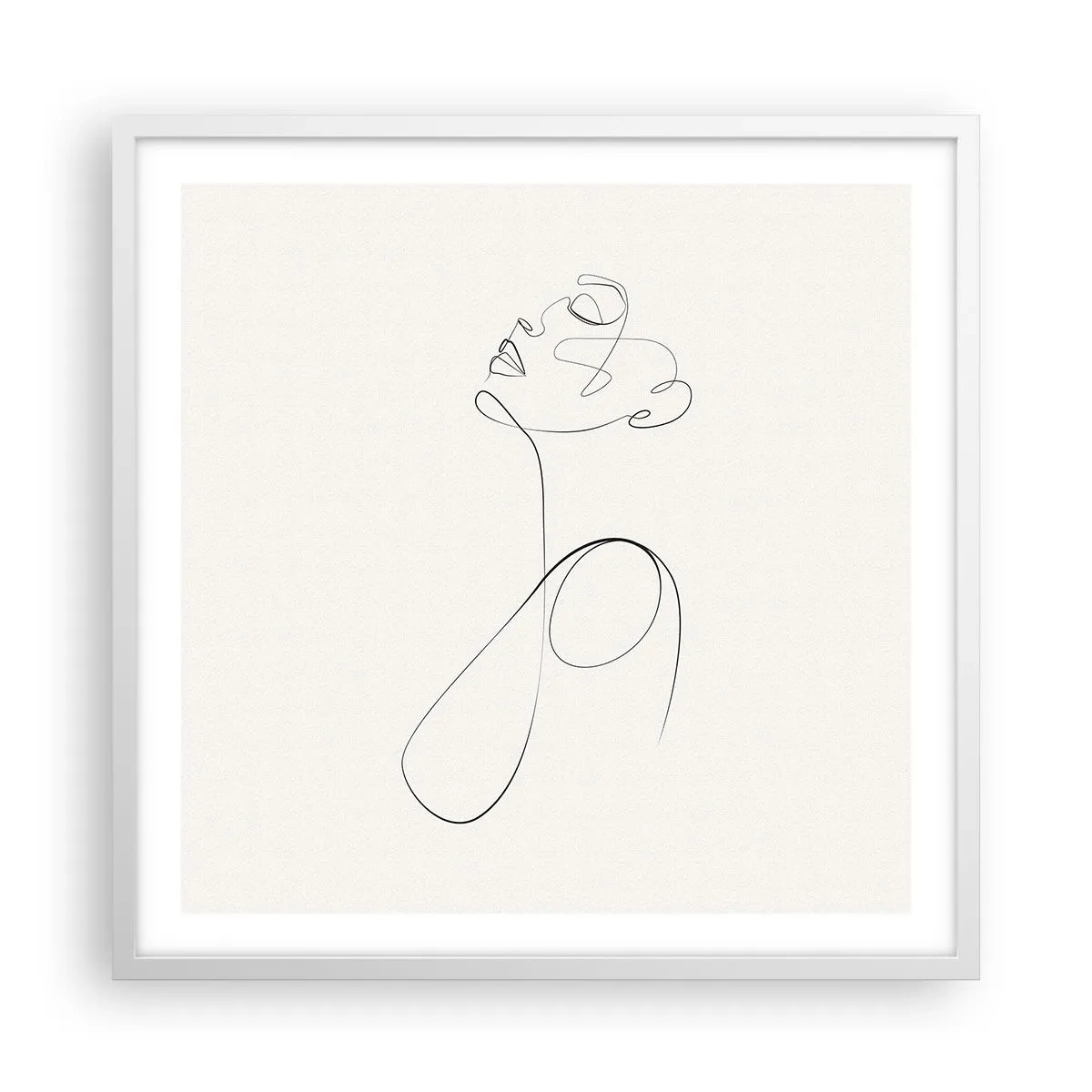 Poster in einem weißen Rahmen - Versunken in Träumen - 60x60 cm